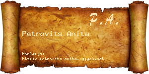 Petrovits Anita névjegykártya